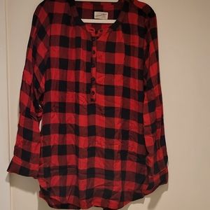 🟥⬛Red and Black Checked Button Down Shirt⬛🟥